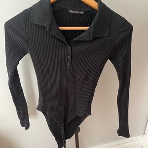 RIBBED BUTTONED ZARA Body Suit